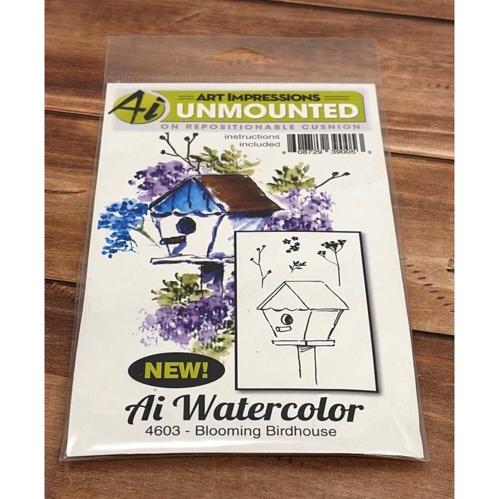 ART IMPRESSIONS 4603 BLOOMING BIRDHOUSE RUBBER UNMOUNTED STAMP SET OF 5